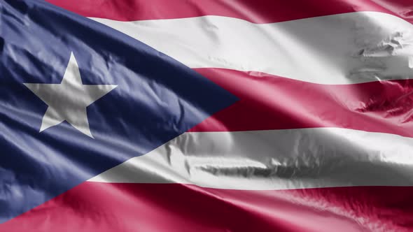 Puerto Rico flag waving on the wind. Slow motion. 20 seconds loop.  alt