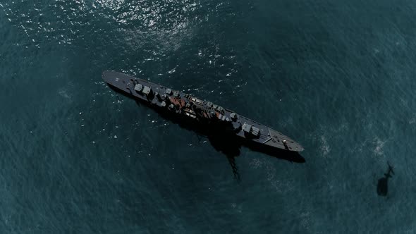 Top view Warship, Motion Graphics | VideoHive