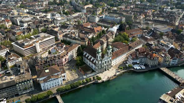 The Historic District of Lucerne Switzerland From Above alt