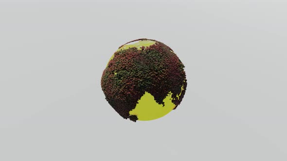 The earth rotates with the yellow sea alt