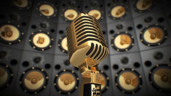 Golden Microphone Background V01 alt