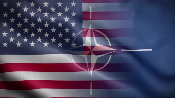Nato USA Flag Loop Background 4K
