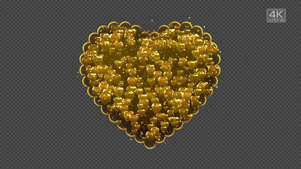 Gold Hearts in The Heart