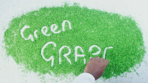 Indian Hand Writes On Green Green Grapes