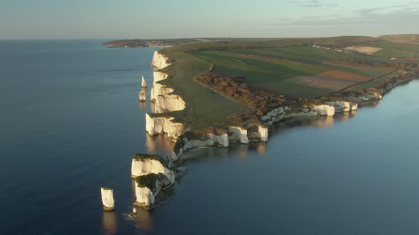 White cliffs and English Channel, Dorset, UK