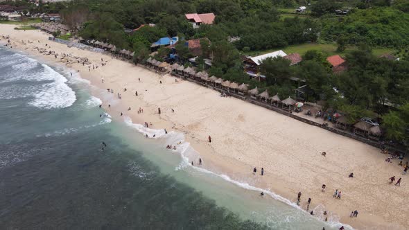 Aerial view of Gunung Kidul Tropical Beach in Indonesia alt