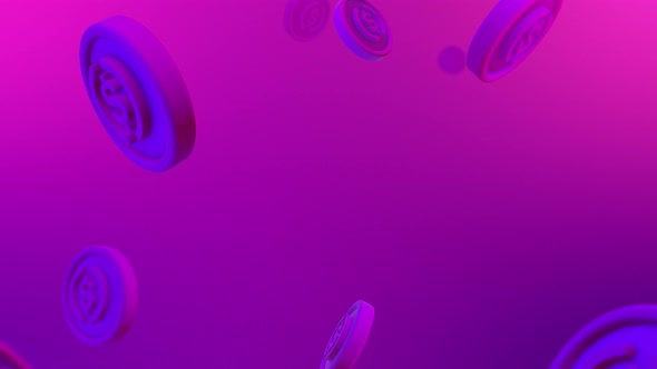 Usd Coin Cryptocurrency Falling Coins Background Loop alt