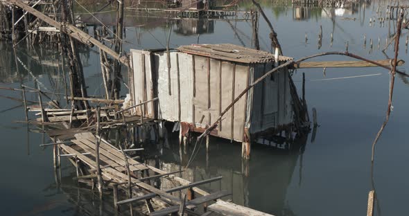 Fishing Huts on Port Milena Near Ulcinj, Montenegro