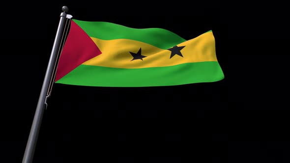 Sao Tome And Principe Flag With Alpha Channel  4K alt