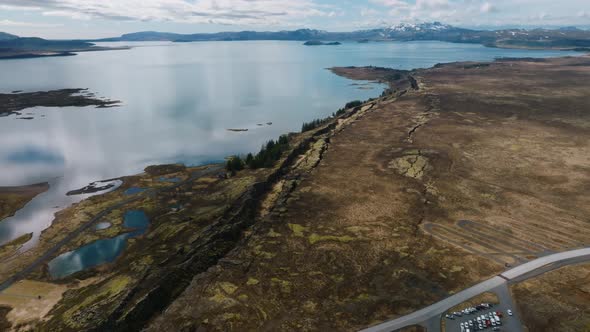 The Well Visible Tectonic Plate at Thingvellir National Park in Iceland alt