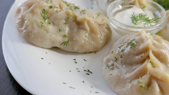 Uzbek Food  Manti Stuffed Dumplings alt