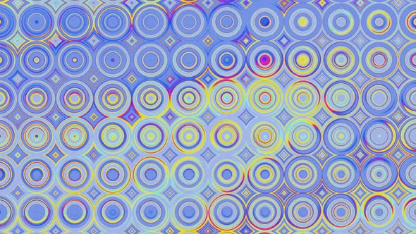 Flowing Abstract Background of Multicolored Animated Circles