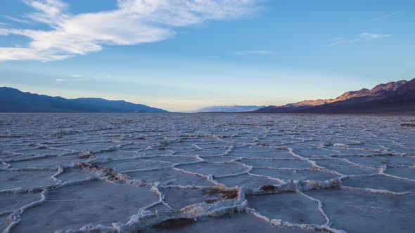 Badwater Basin at Sunny Day. Death Valley National Park. California, USA alt