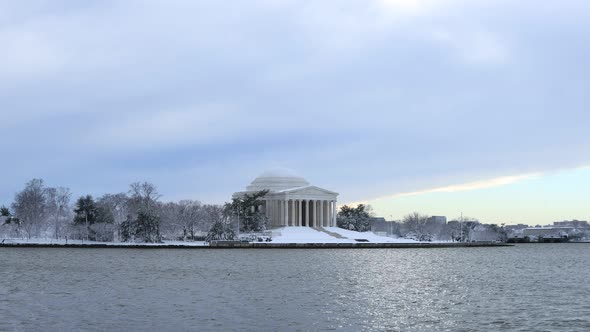 Jefferson Memorial and Tidal Basin after Snowstorm - Washington, D.C. - Winter alt