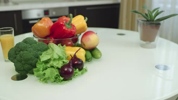 Fresh Vegetables Lying on Table alt