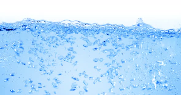 Many Bubbles in Water Close Up Abstract Water Wave with Bubbles in Slow Motion alt