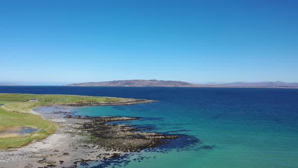Aerial View of Inishkeel Island By Portnoo Next to the the Awarded Narin Beach in County Donegal alt