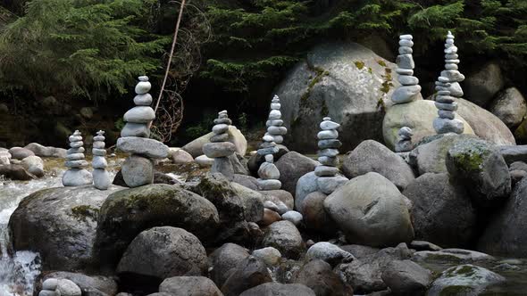 Mountain River With Stones Stacked On Top Of Each Other 3 alt