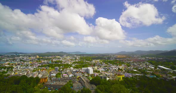 Aerial view of drone. Landscape and cityscape background aerial view in Phuket, Thailand. alt