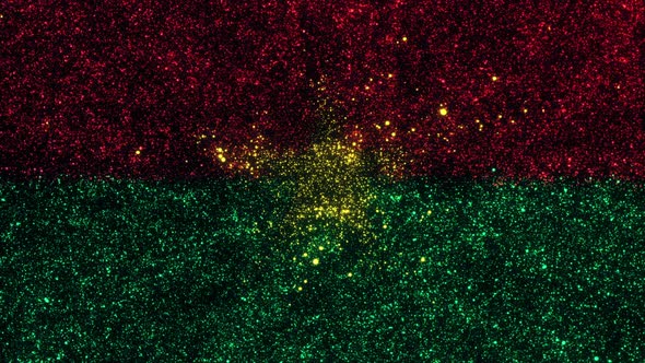 Burkina Faso Flag With Abstract Particles