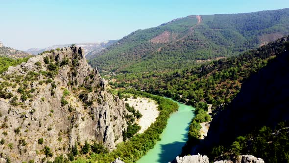 Aerial view of Ermenek is a town and district of Karaman Province in Turkey. alt
