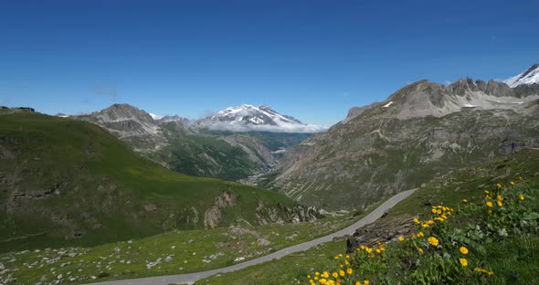 Climbing to the Iseran Pass, Savoie department, France alt