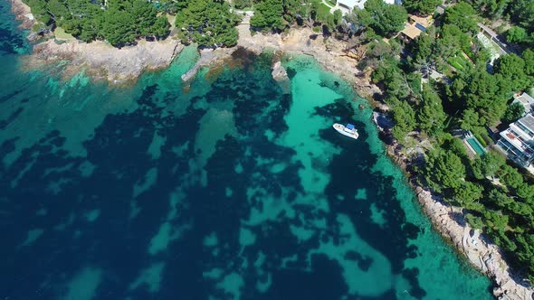 Flight Over Beautiful Seashore at Mallorca