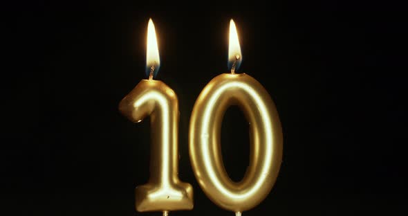 Tenth Anniversary Number Ten Candle