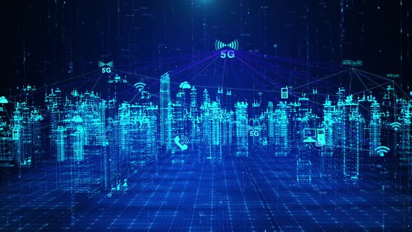 5g Mobile Communication Social Network Internet Holographic Smart City alt