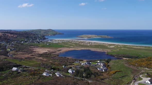 Aerial View of Clooney Narin and Portnoo in County Donegal  Ireland alt