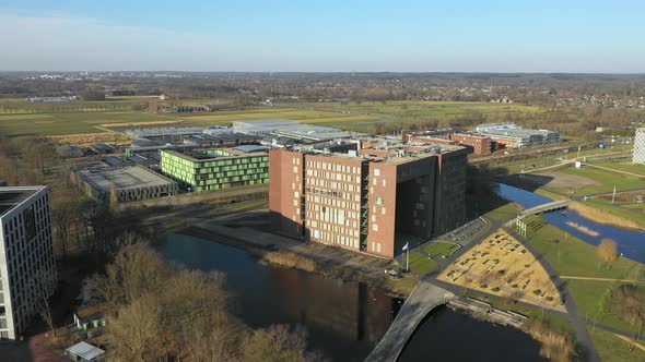 Modern buildings in city, Wageningen, Gelderland, Netherlands