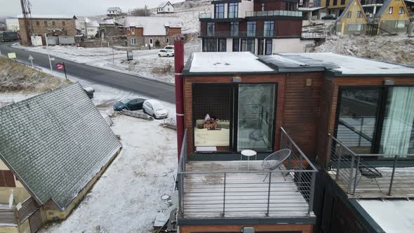 Couple in Jacuzzi During Winter in the Snow