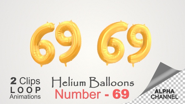 Celebration Helium Balloons With Number – 69