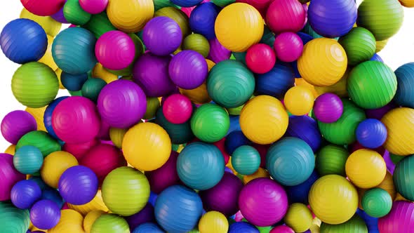 Abstract Background with Falling Multicolored Balls