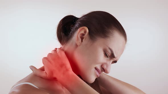 Woman with Pain in Her Neck