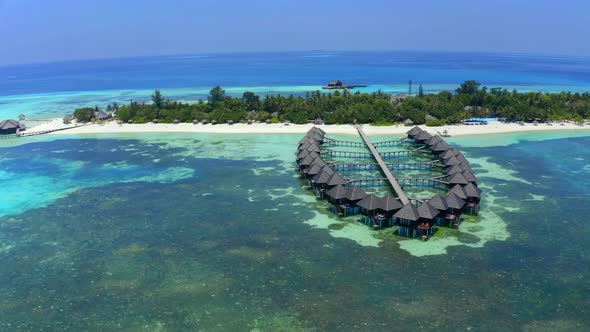 Aerial view of the Maldivian island Olhuveli