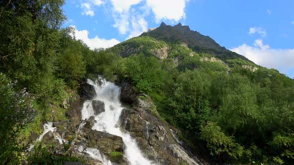 Waterfall in national park of Dombay