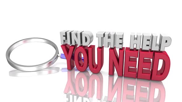 Find The Help You Need Magnifying Glass Support Assistance 3d Animation alt
