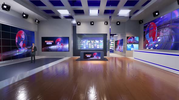 3D Virtual Tv Studio News B901 alt