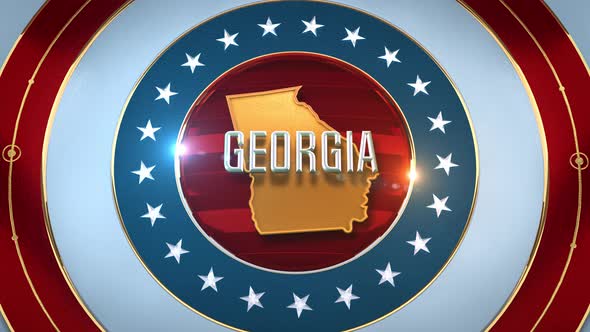 Georgia United States of America State Map with Flag 4K
