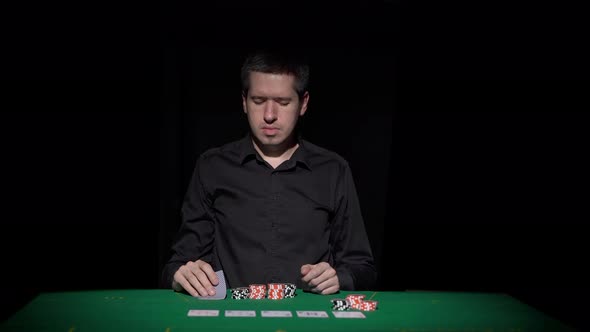 Gamer Person Playing Poker in Casino