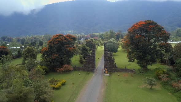 Balinese Split Gate Candi Bentar in Bali on an Early Morning alt