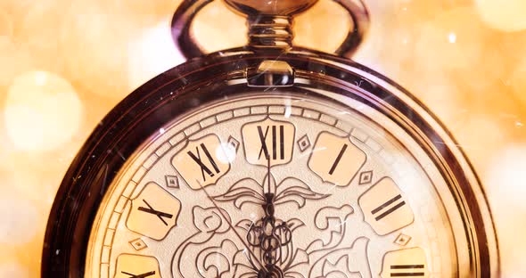 Retro Style Clock Christmas or New Year Abstract Background alt