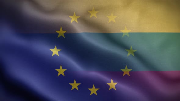 EU Lithuania Flag Loop Background 4K