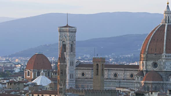 panning left to right shot of the duomo in florence, italy alt