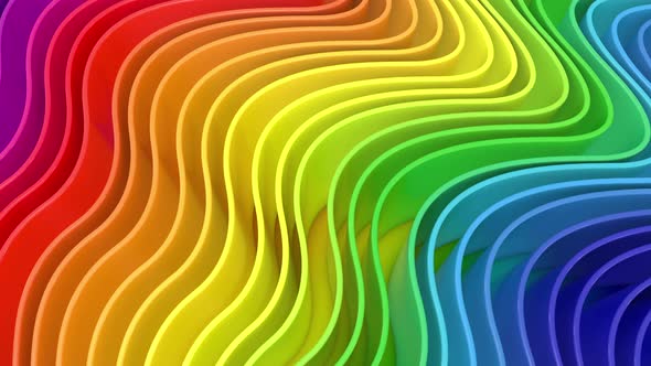 Wavy Rainbow Background Loop 
