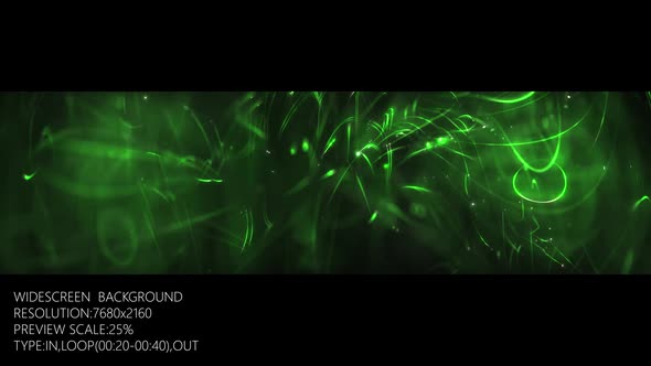 Green Abstract Floral Particle Trails Background, Motion Graphics ...