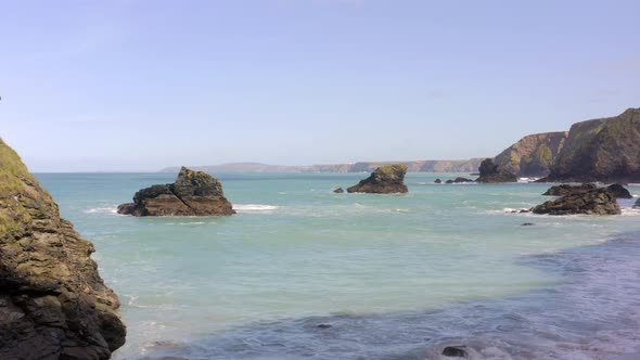A Bay in The Rocky Coastline of the Godrevy Heritage Coast in Cornwall UK alt