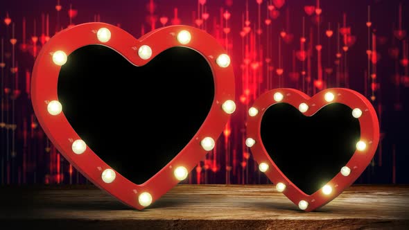 Valentine S Day Lighted Hearts By Patriot Studio Videohive