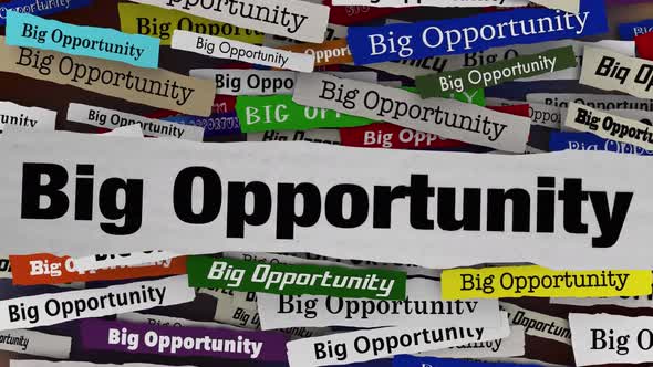 Big Opportunity News Headlines Lucky Chance Offer Proposal 3d Animation alt